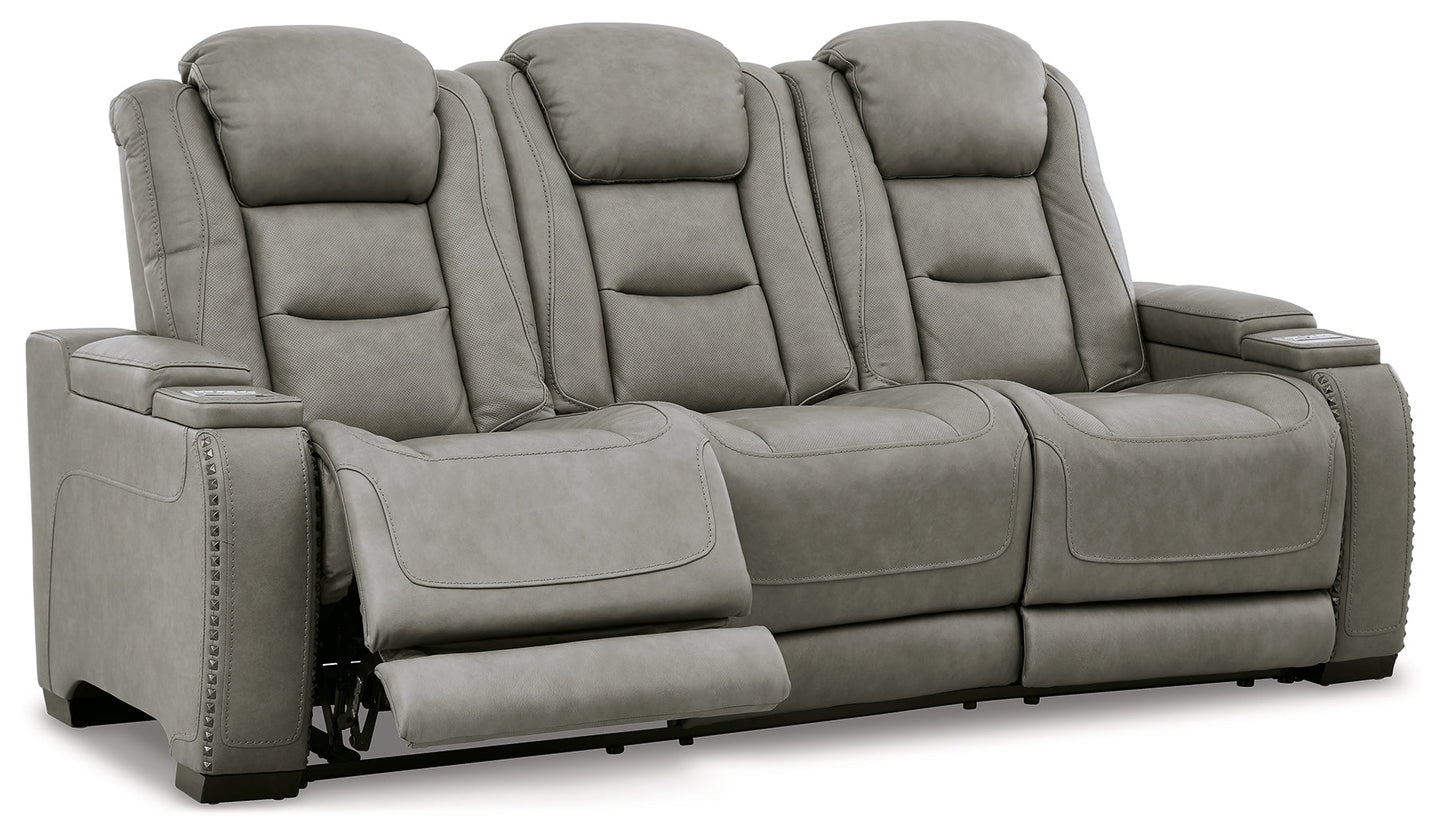 The Man-Den Gray Power Reclining Sofa and Recliner