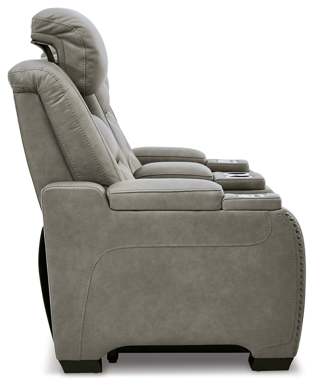 The Man-Den Gray Power Reclining Loveseat and Recliner