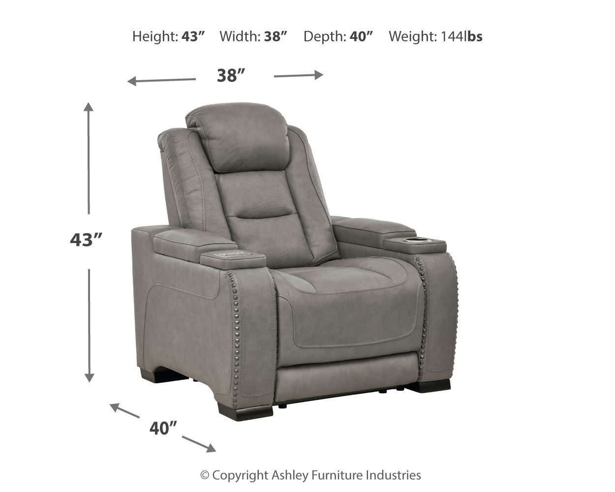 The Man-Den Gray Power Reclining Sofa and Recliner