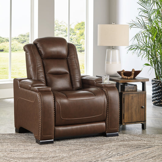 The Man-Den Mahogany Power Recliner