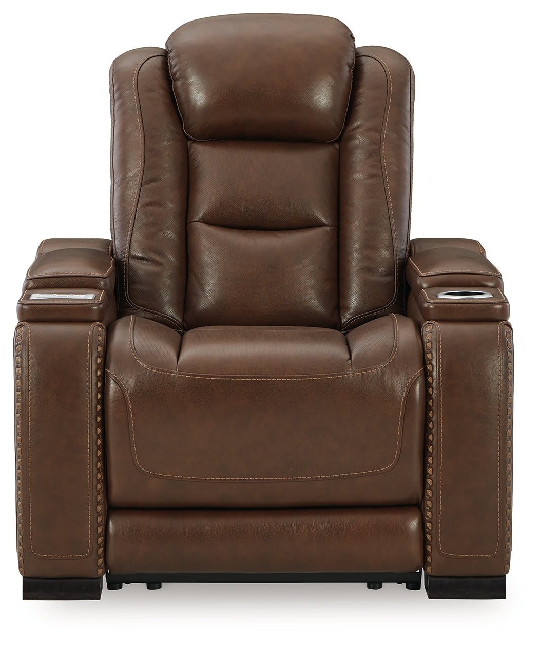 The Man-Den Mahogany Power Reclining Sofa and Recliner