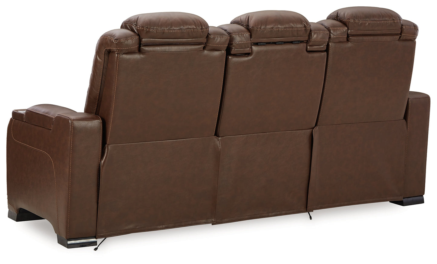 The Man-Den Mahogany Power Reclining Sofa and Recliner