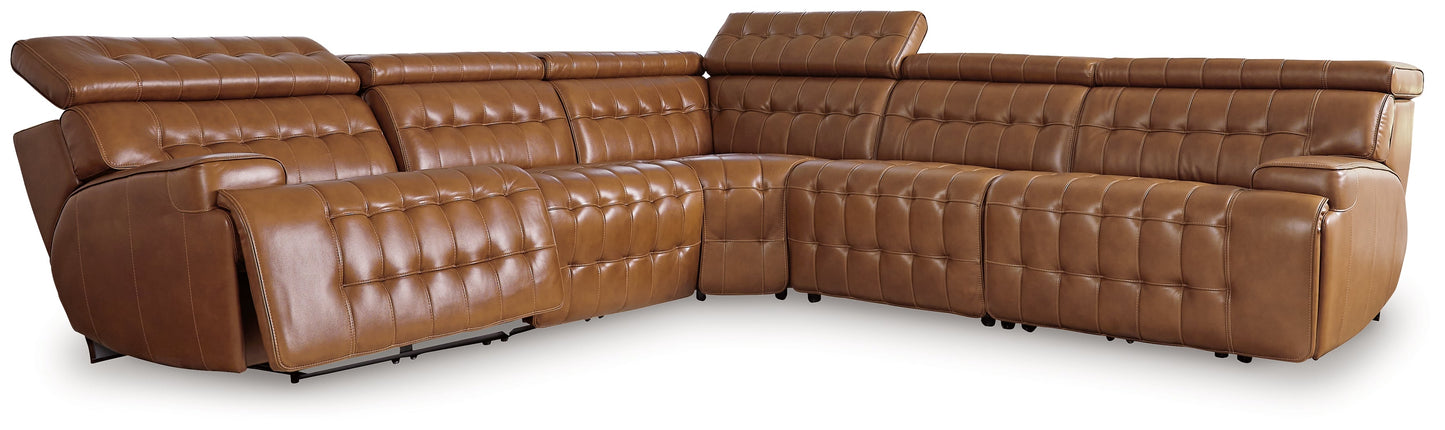 Temmpton Chocolate 5-Piece Power Reclining Sectional