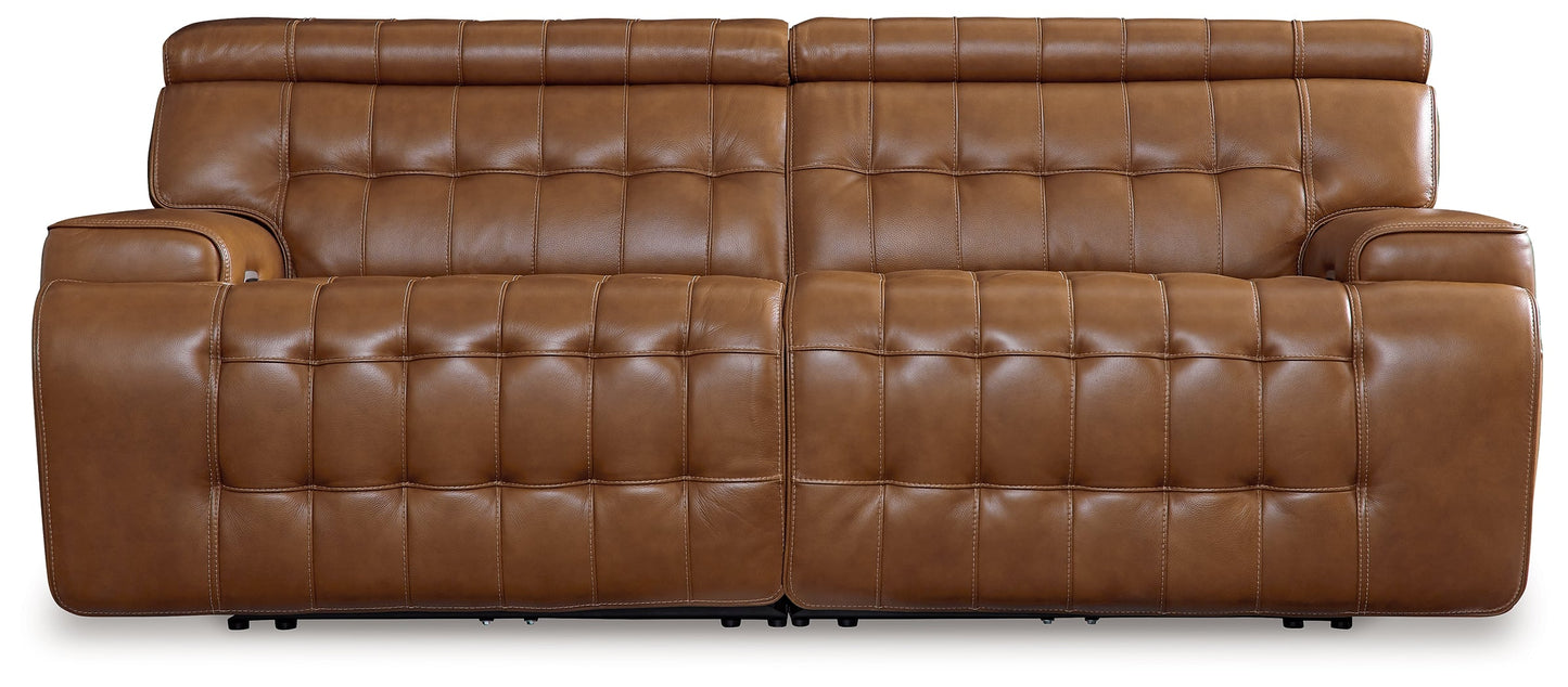 Temmpton Chocolate 2-Piece Power Reclining Sectional Loveseat