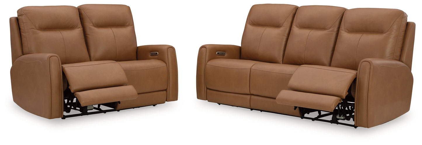 Tryanny Butterscotch Power Reclining Sofa and Loveseat