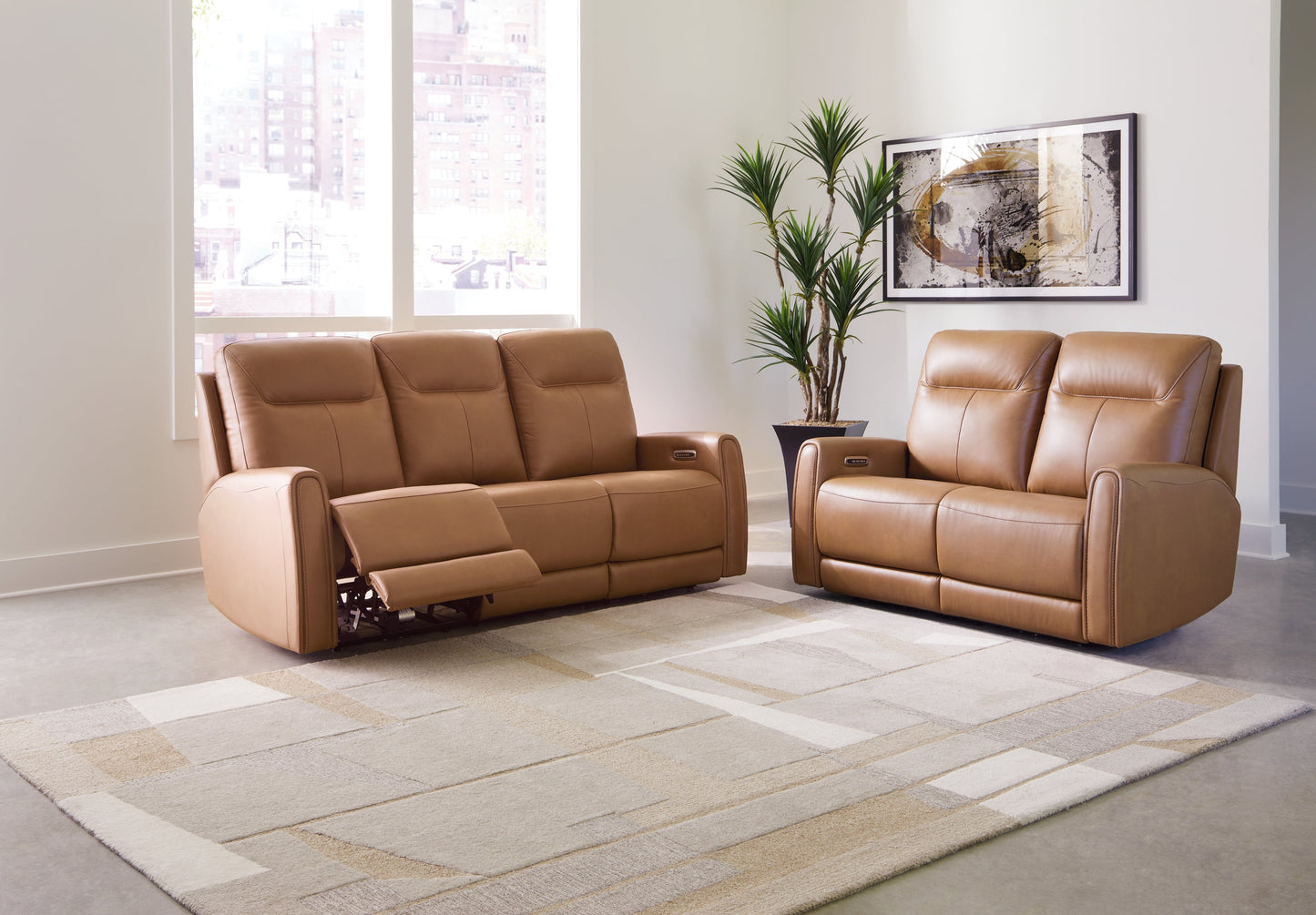 Tryanny Butterscotch Power Reclining Sofa and Loveseat