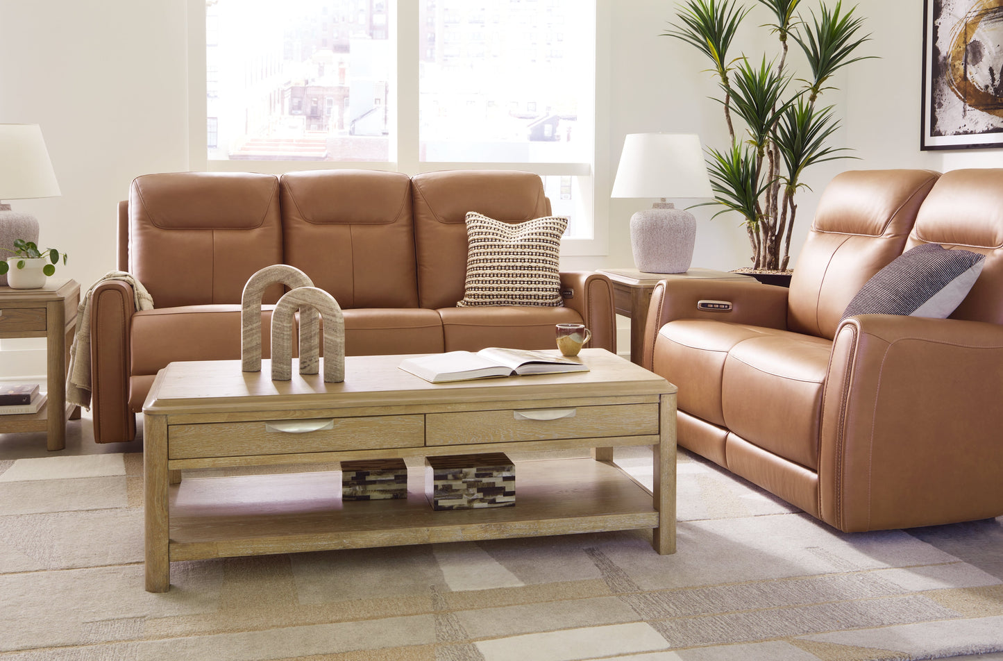 Tryanny Butterscotch Power Reclining Sofa and Loveseat