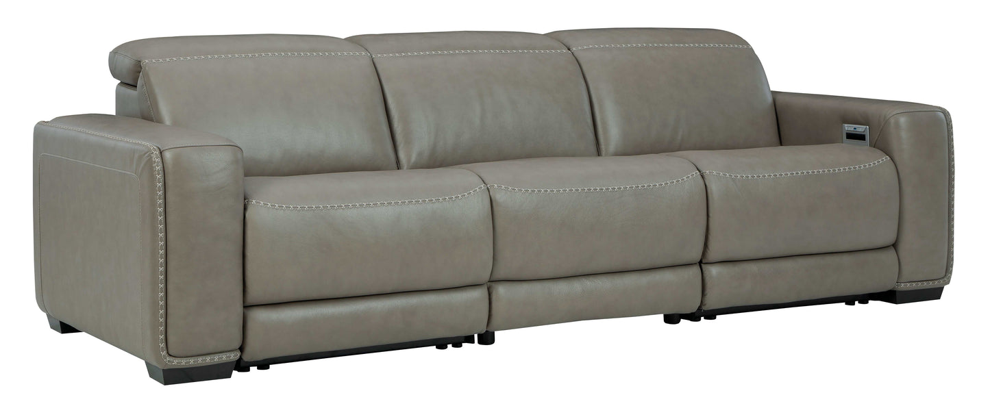 Correze Gray 3pc Power Reclining Sectional Sofa