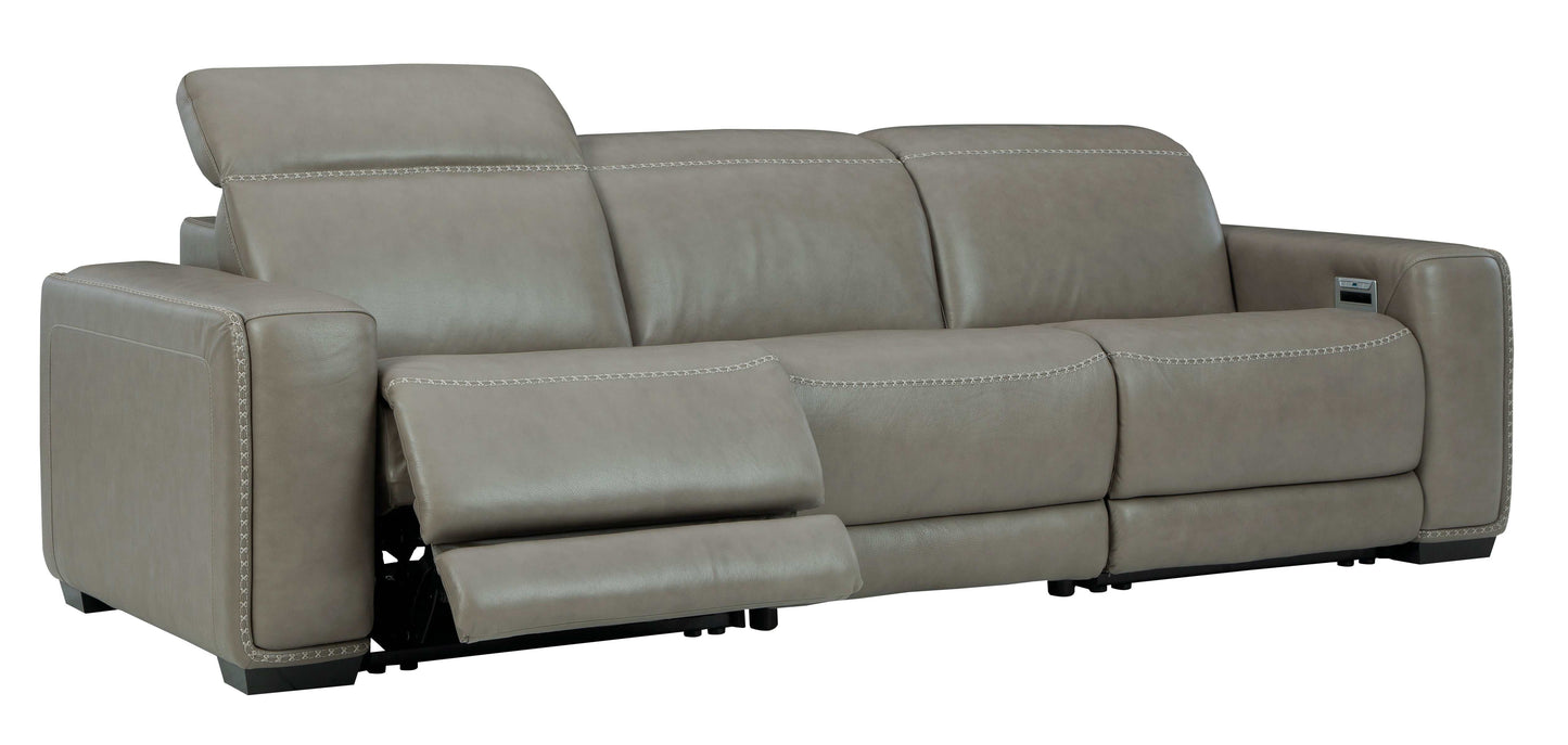 Correze Gray 3pc Power Reclining Sectional Sofa