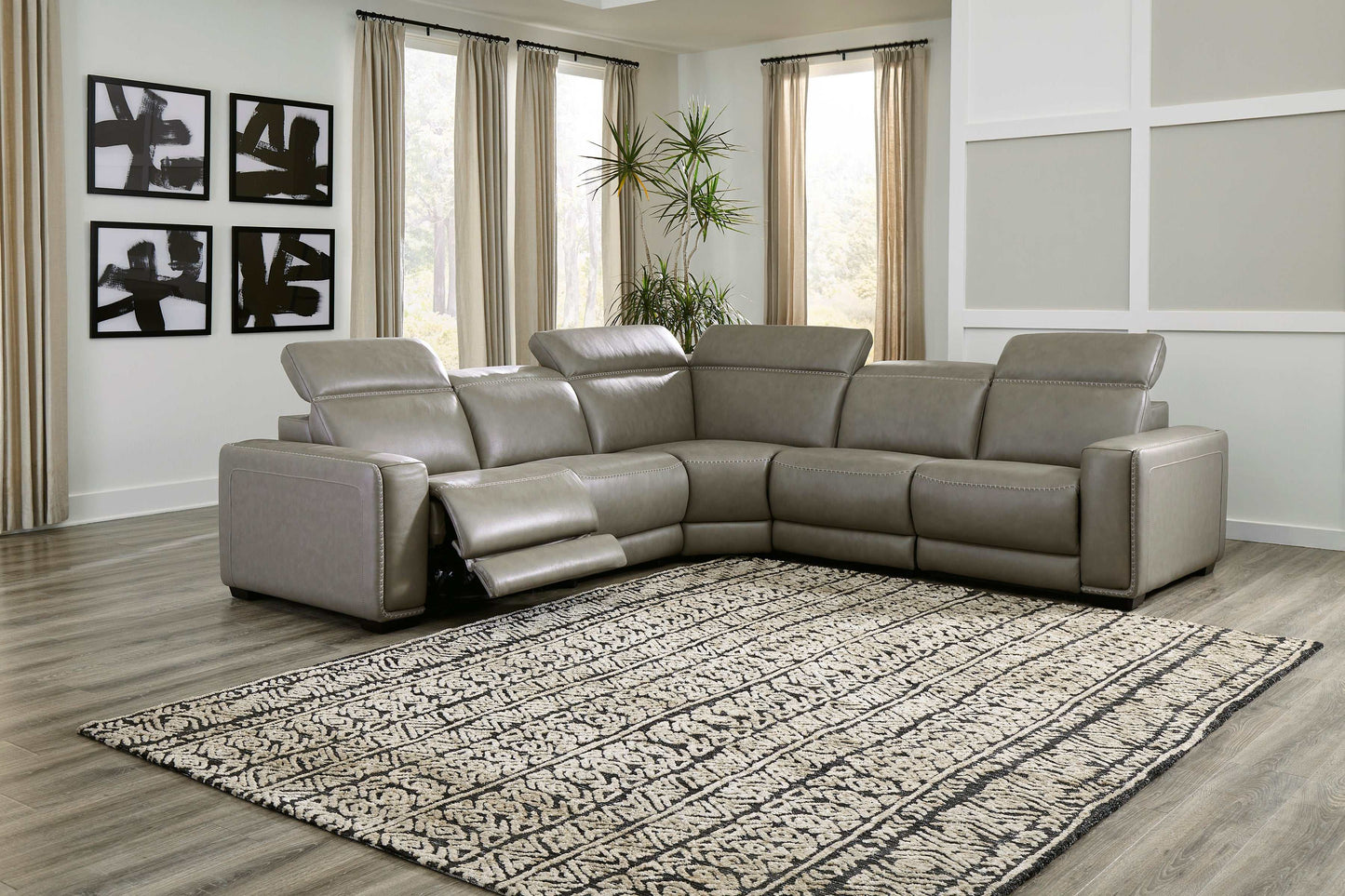 Correze Gray 5pc Power Reclining Sectional