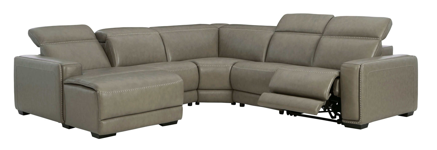 Correze Gray 5pc Power Reclining Sectional w/ LAF Chaise