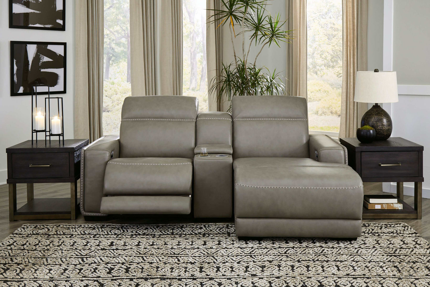 Correze Gray 3pc Power Reclining Sectional w/ Chaise