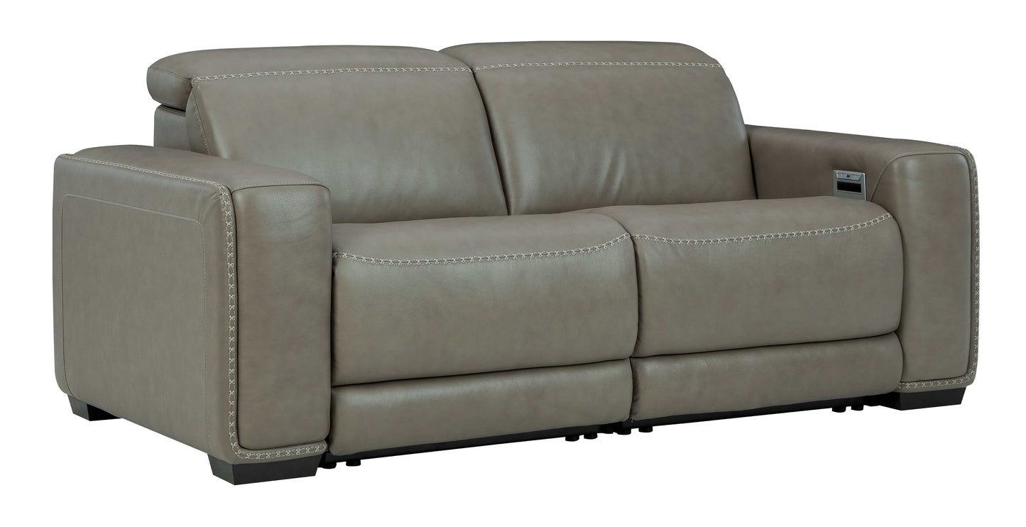 Correze Gray 2pc Power Recliner Sectional