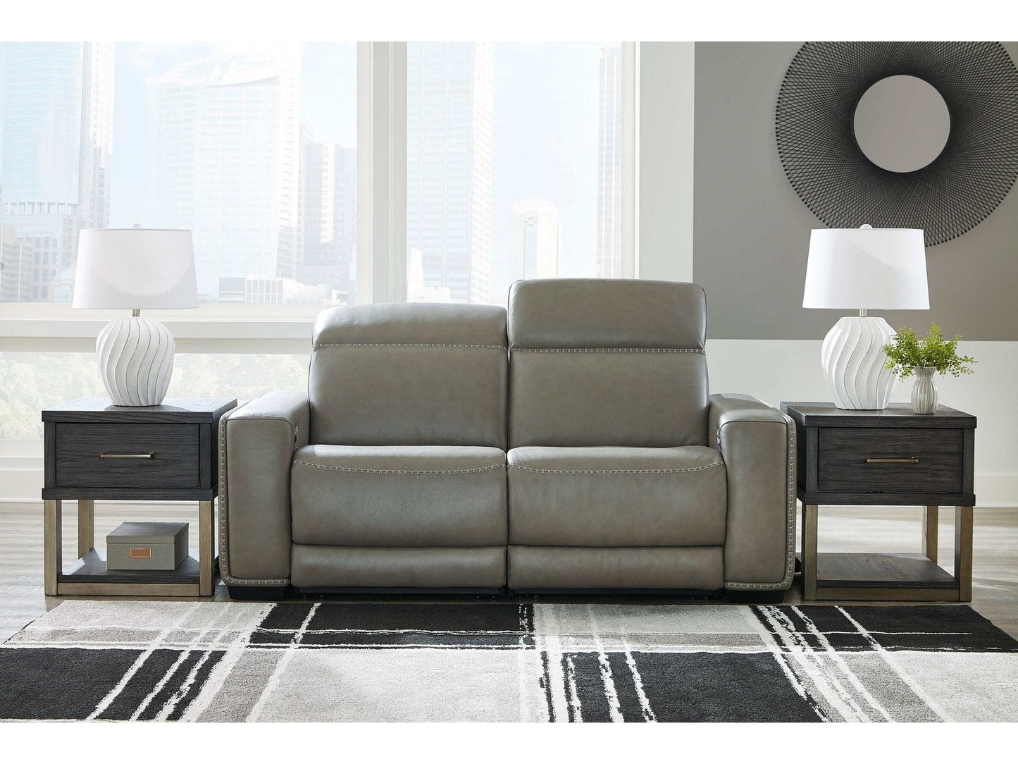 Correze Gray 2pc Power Recliner Sectional