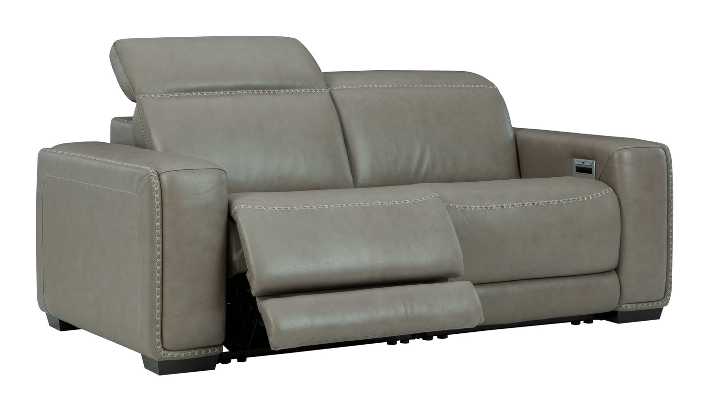 Correze Gray 2pc Power Recliner Sectional