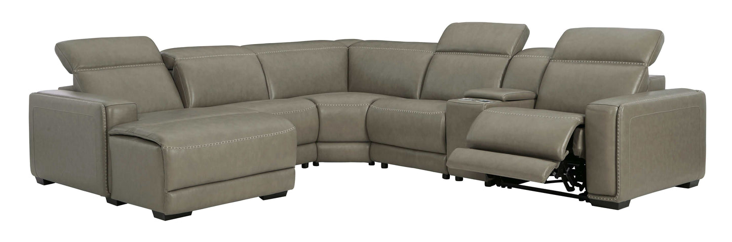 Correze Gray 6pc Power Reclining Sectional w/ LAF Chaise