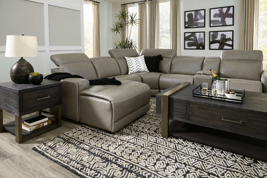 Correze Gray 6pc Power Reclining Sectional w/ LAF Chaise