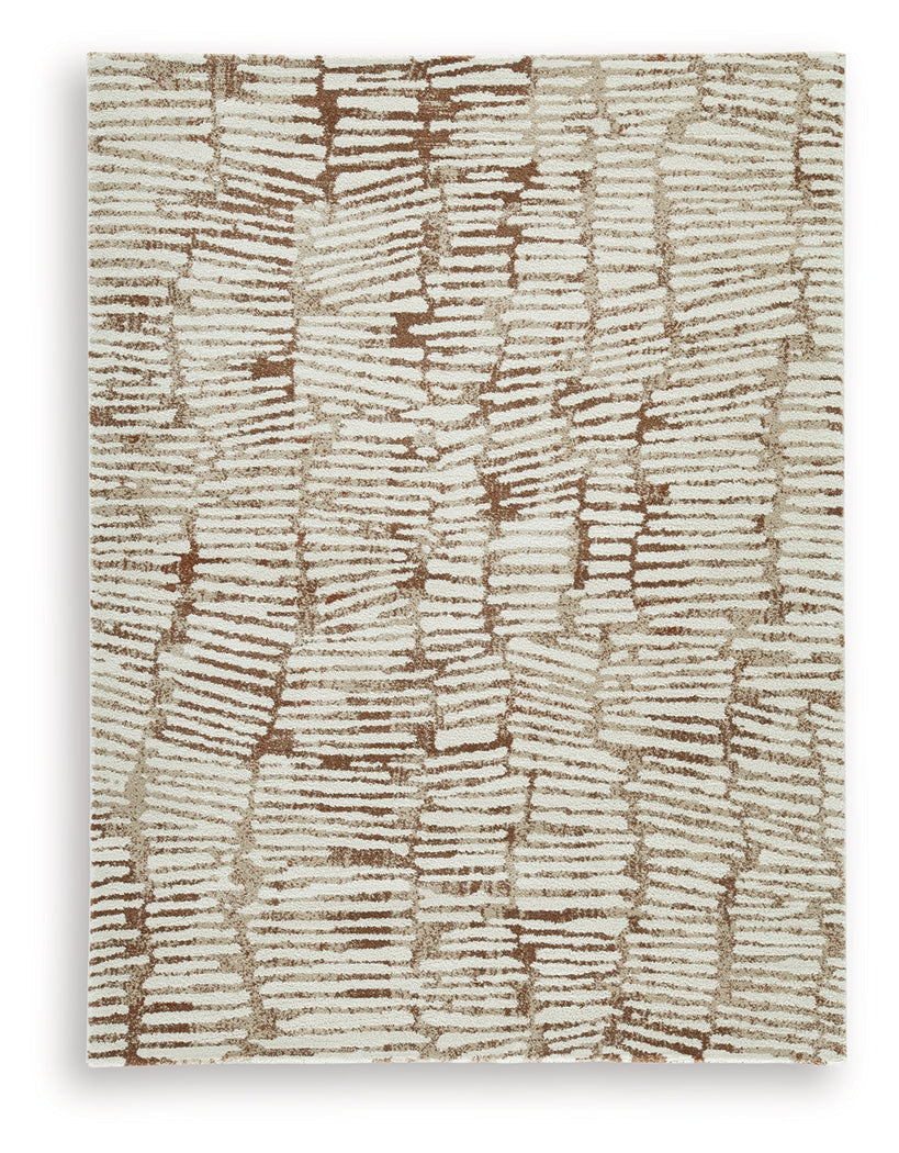 Uduak Cream/Tan/Rust Medium Rug- Viva Furn