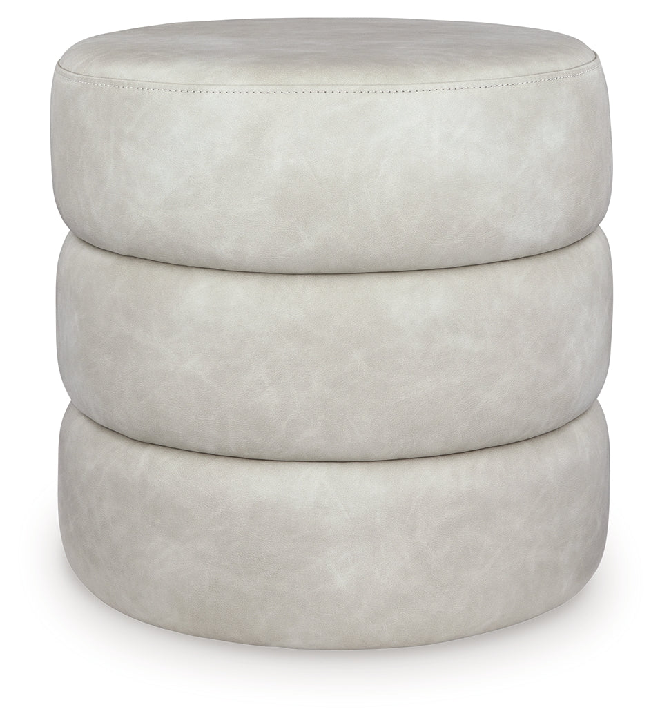 Ummi Bone Swivel Accent Ottoman- Viva Furn