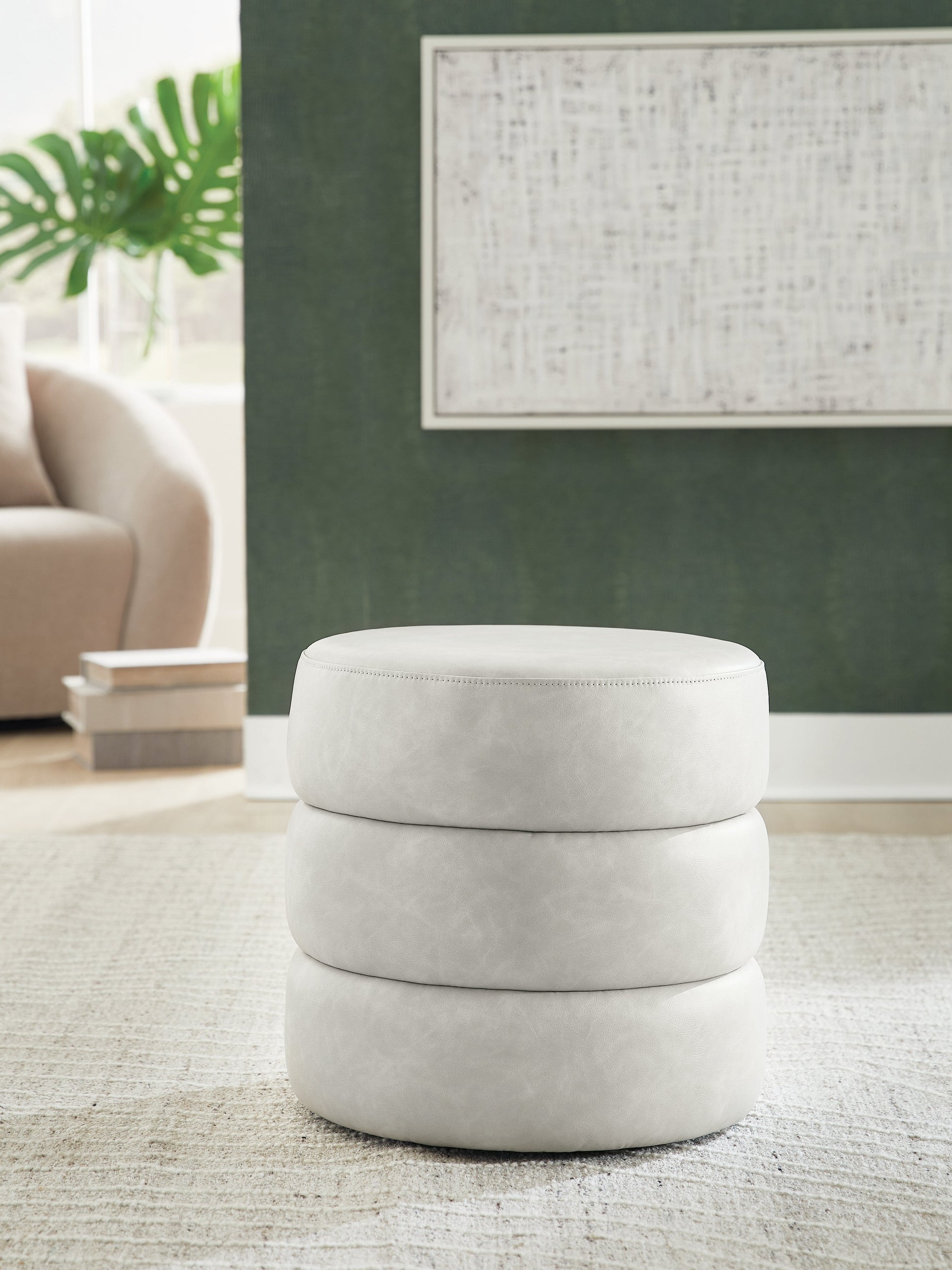 Ummi Bone Swivel Accent Ottoman- Viva Furn