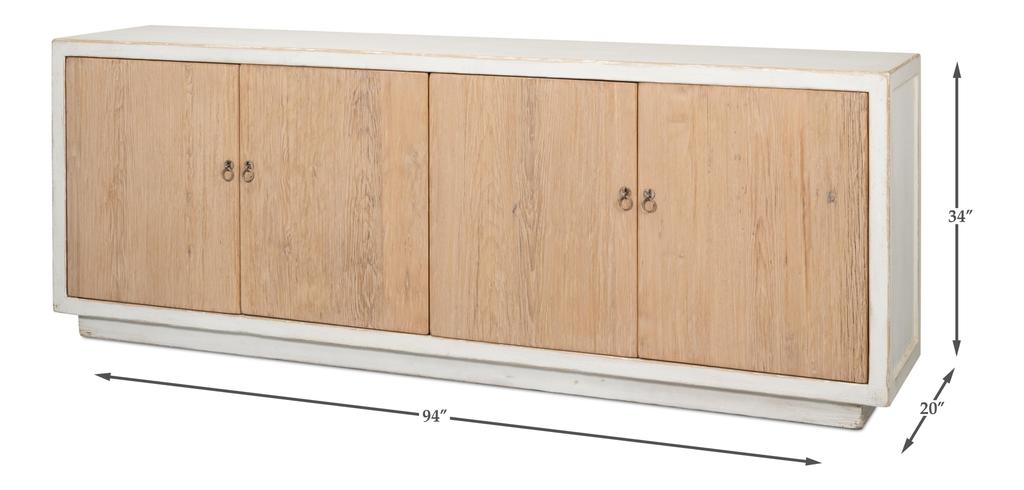 Urban Form White/Natural Modern Sideboard - Ornate Home