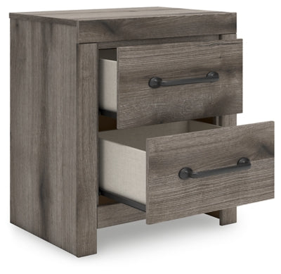 Urbanoore Brown Gray 22" 2 Drawer Charging Nightstand- Viva Furn