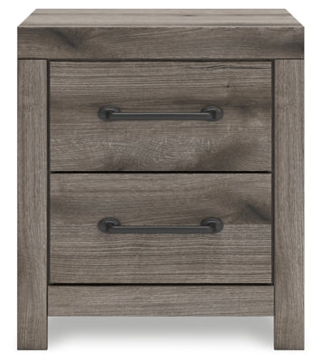 Urbanoore Brown Gray 22" 2 Drawer Charging Nightstand- Viva Furn