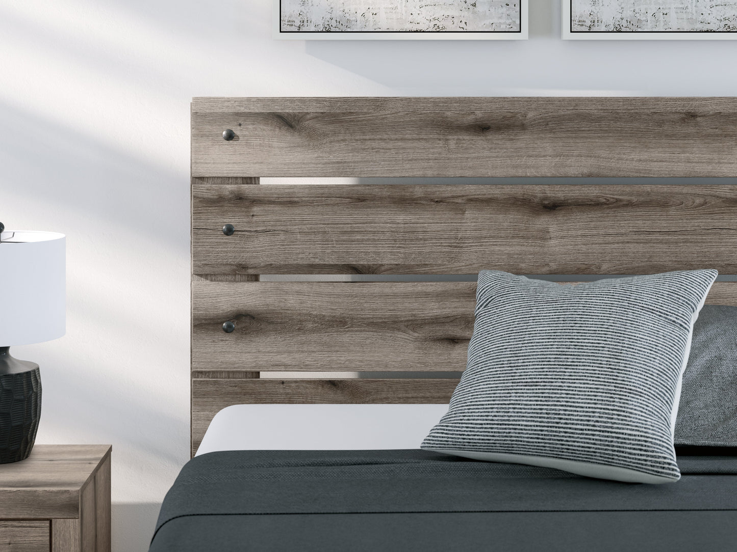 Urbanoore Brown Gray Queen Panel Bed- Viva Furn