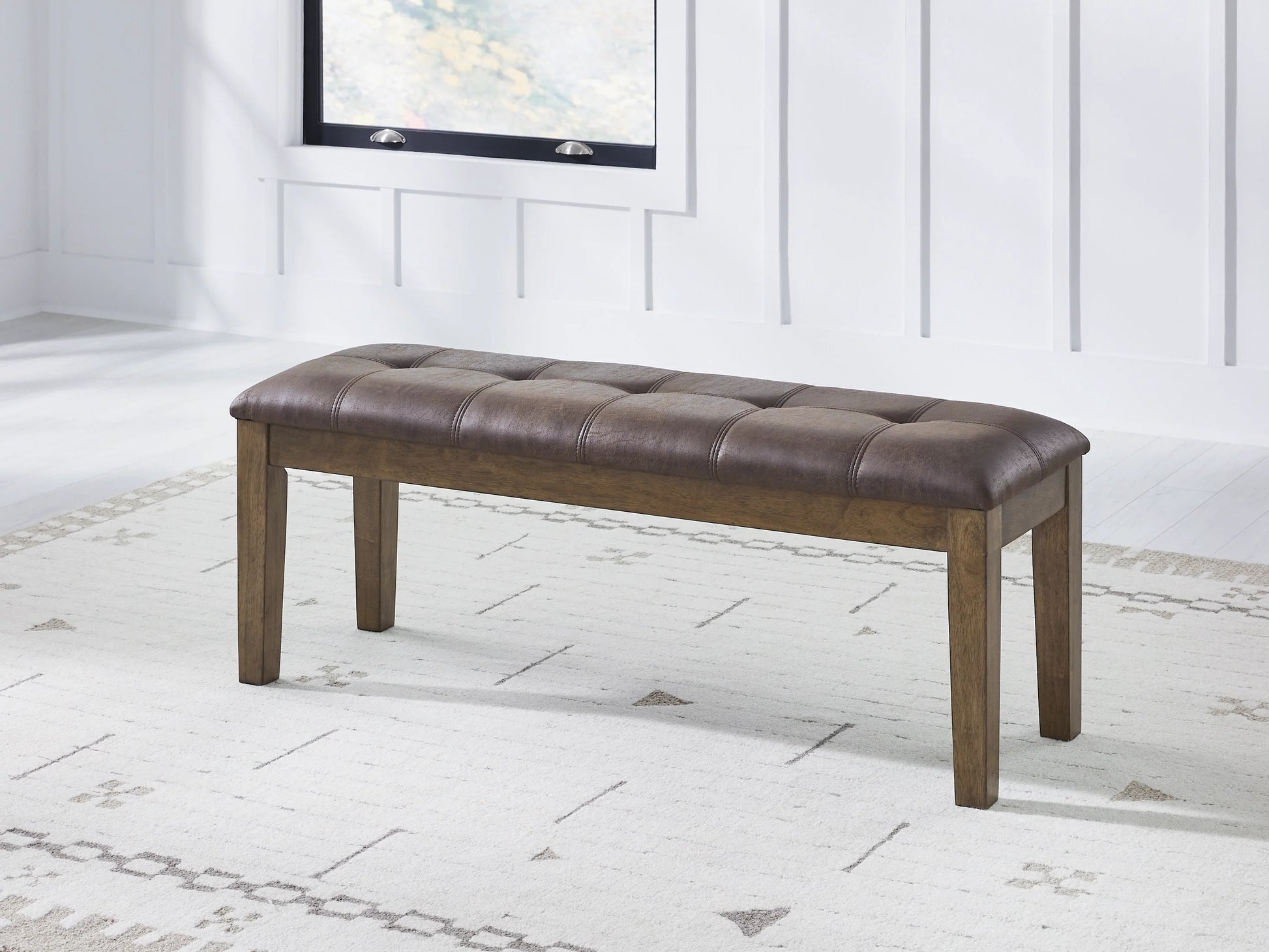 Urbinforte Light Brown Large UPH Dining Room Bench- Viva Furn