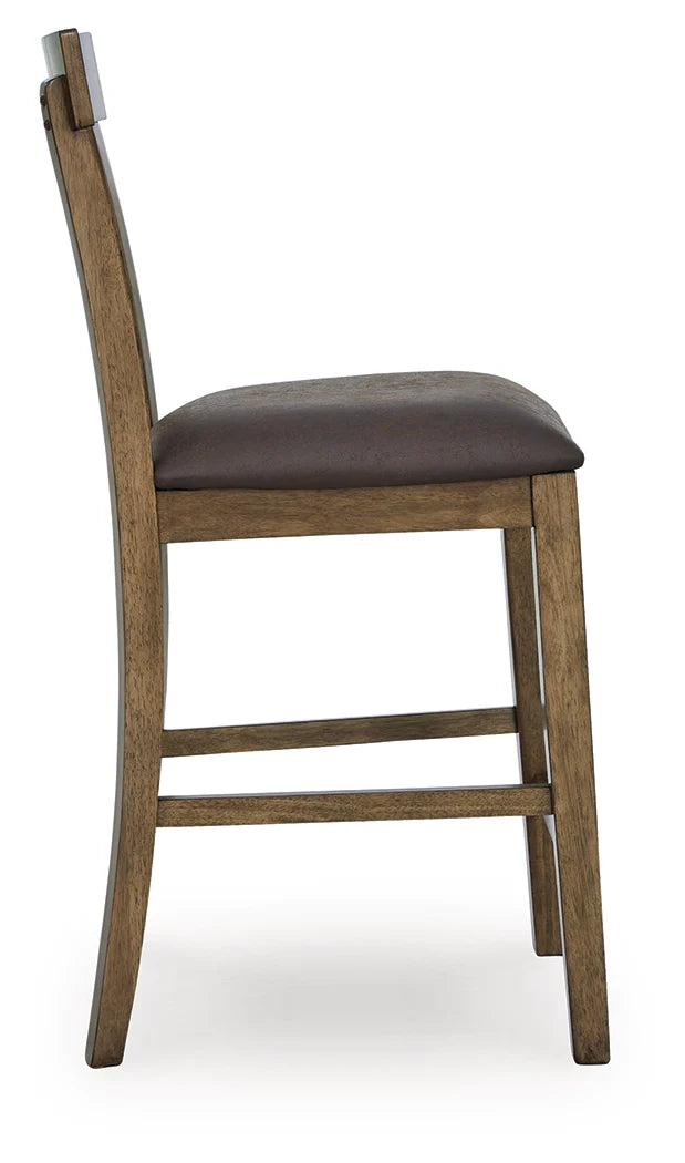 Urbinforte Light Brown Upholstered Barstool- Viva Furn
