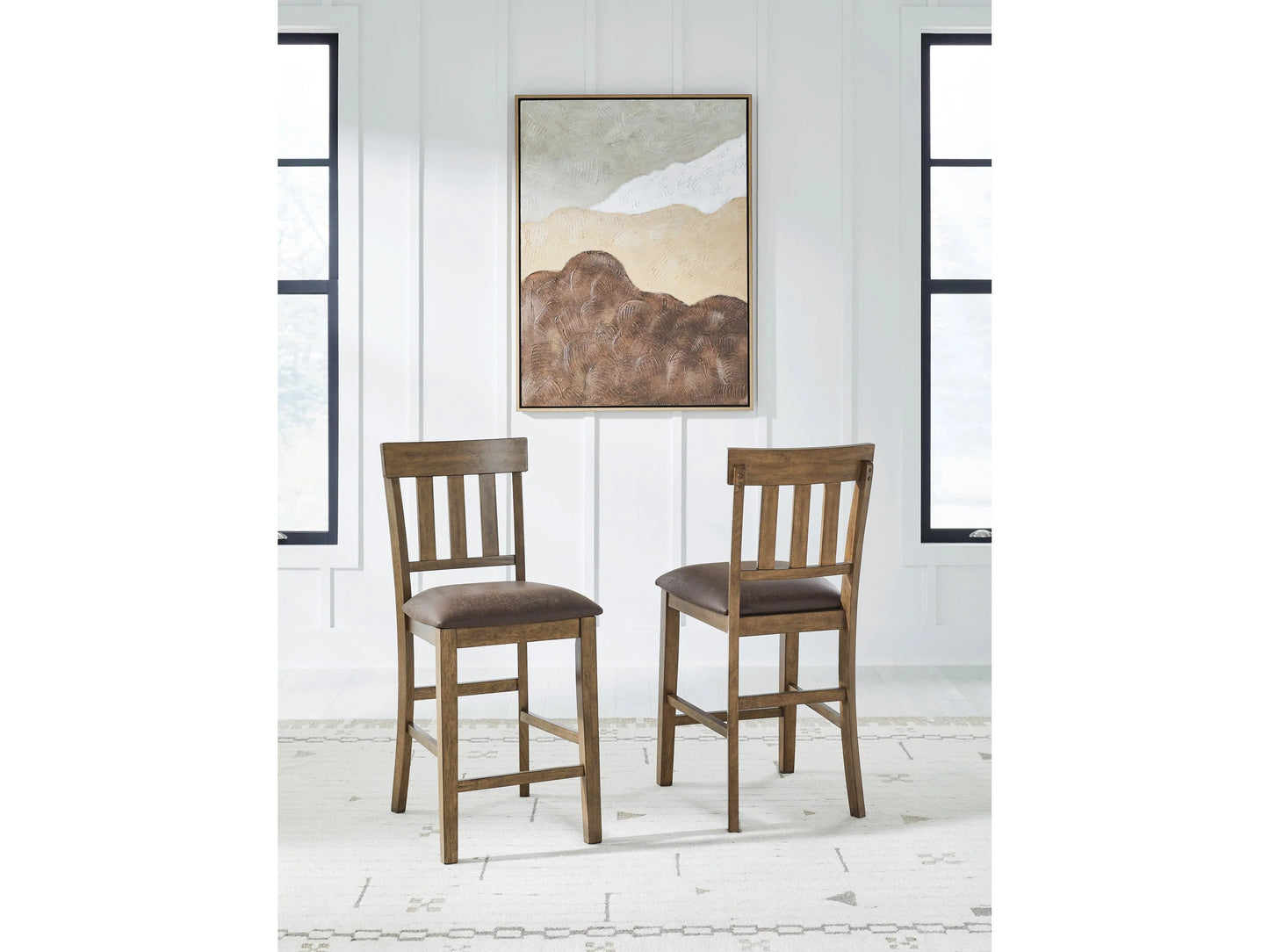 Urbinforte Light Brown Upholstered Barstool- Viva Furn