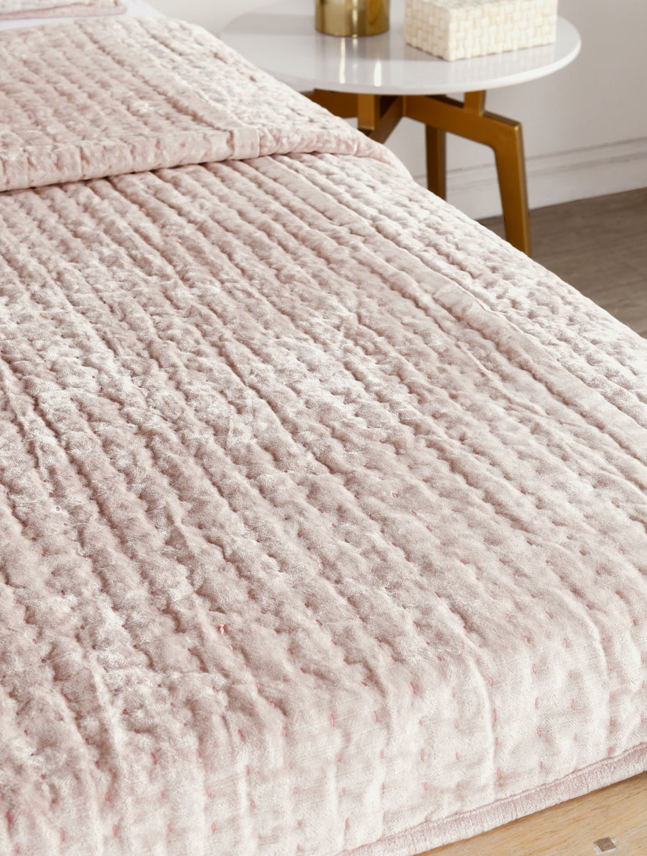 Bari Bliss Pink Velvet Quilt Collection