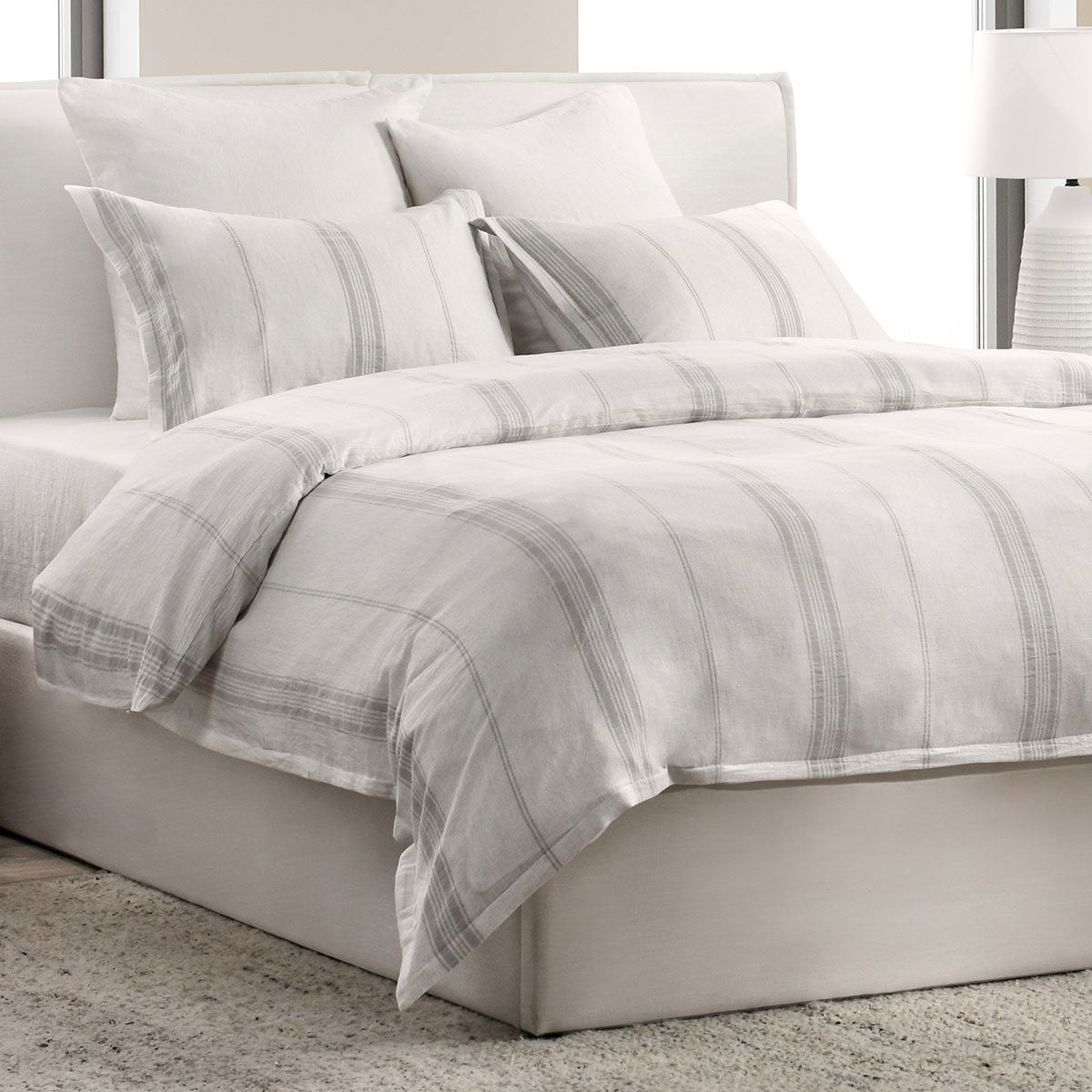 Jayson Gray Stripe Linen Cashmere Duvet Collection