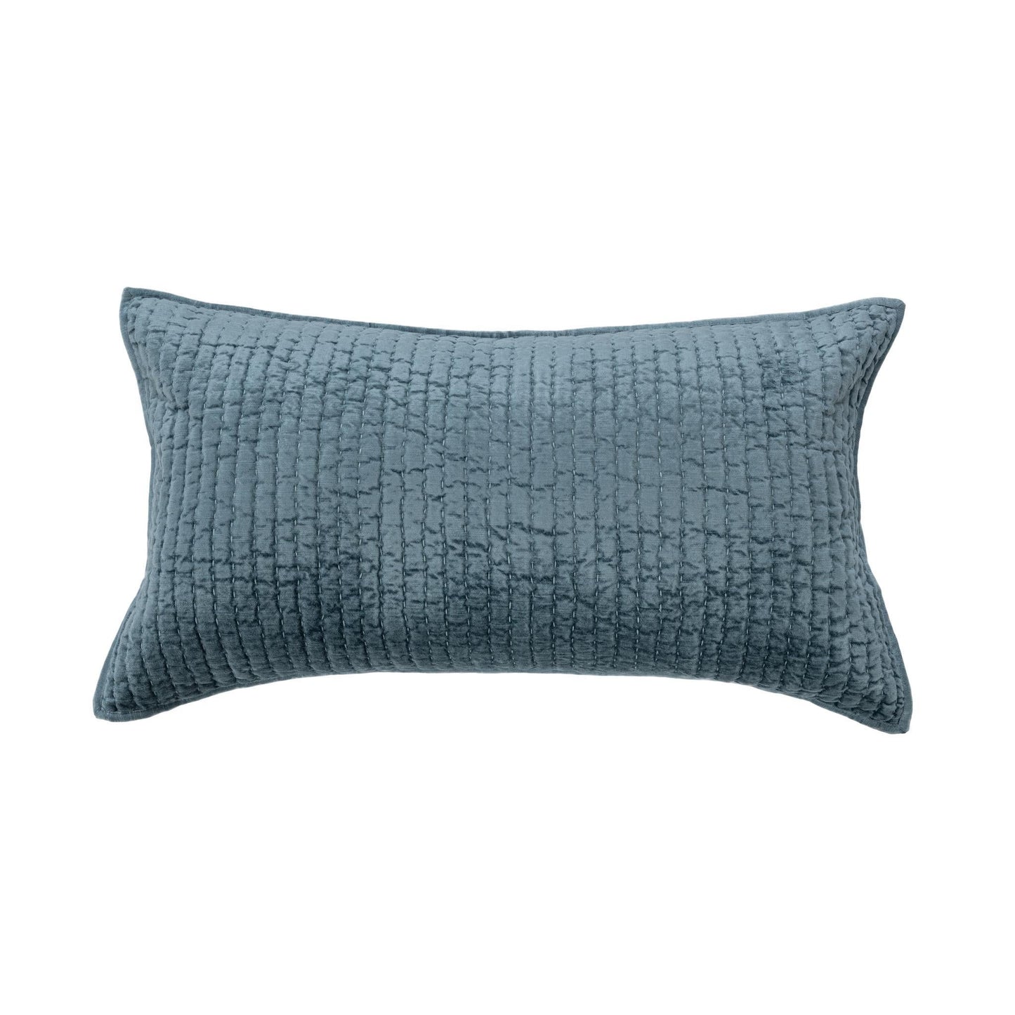 Bari Stone Blue Velvet Quilt Collection