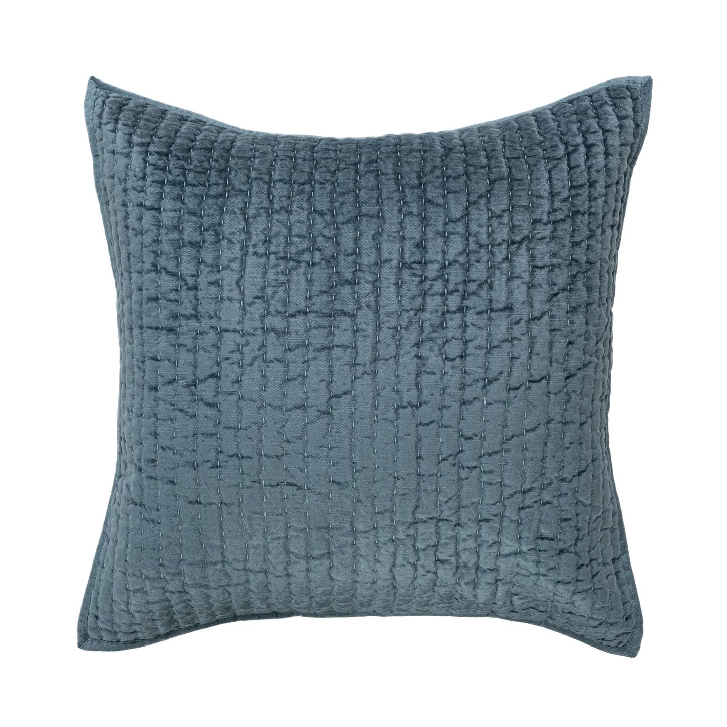 Bari Stone Blue Velvet Quilt Collection