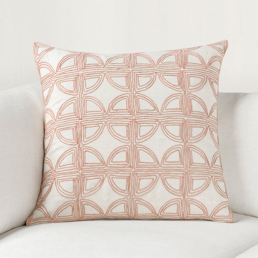 VC Elea Ivory/Blush 22x22 Throw Pillow (Set of 2) - Ornate Home