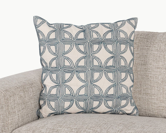 VC Elea Ivory/Navy 22x22 Throw Pillow (Set of 2) - Ornate Home