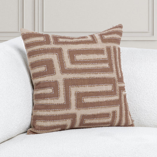 VC Mateo Sepia Brown/Natural 22x22 Throw Pillow (Set of 2) - Ornate Home