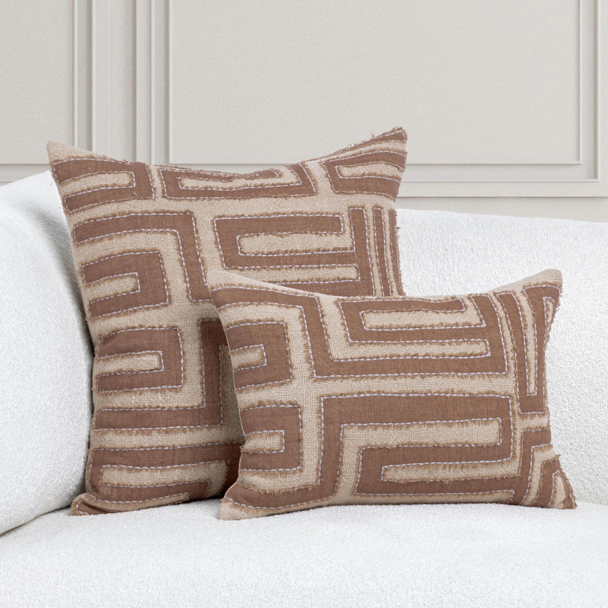 VC Mateo Sepia Brown/Natural 22x22 Throw Pillow (Set of 2) - Ornate Home