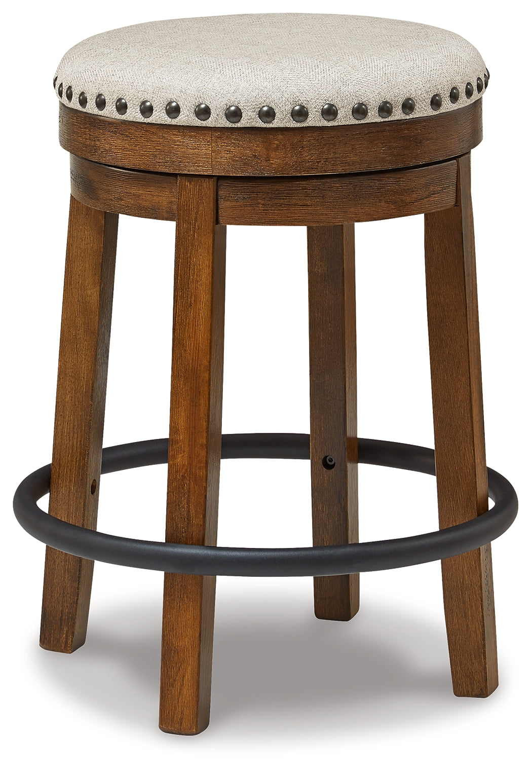 Valebeck Beige/Brown Counter Height Barstool (Set of 2)- Viva Furn