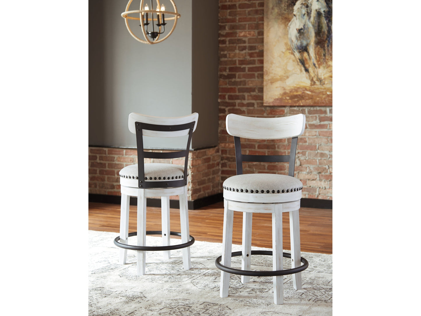 Valebeck Multi Counter Height Barstool (Set of 2)- Viva Furn