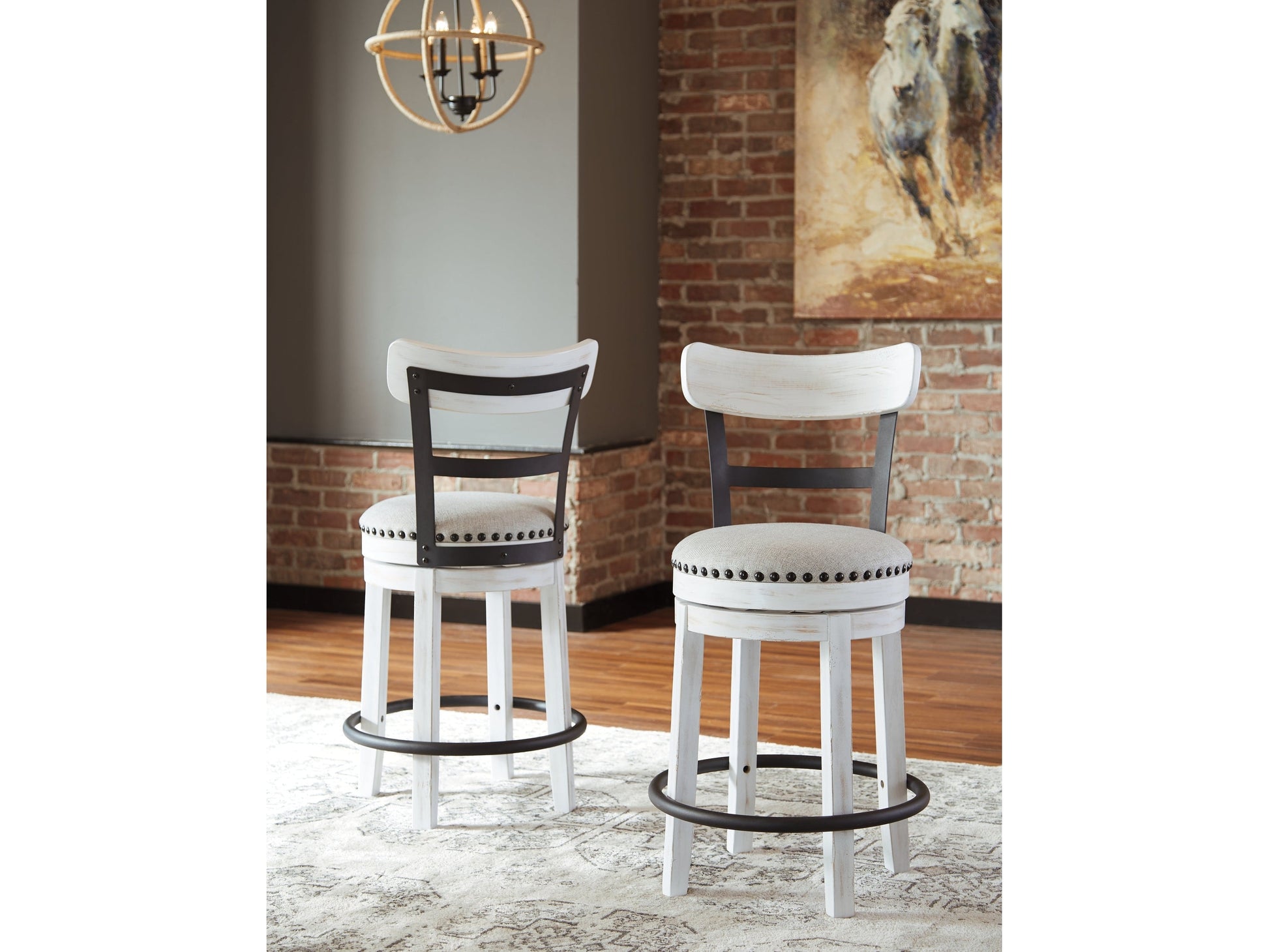 Valebeck Multi Counter Height Barstool (Set of 2)- Viva Furn