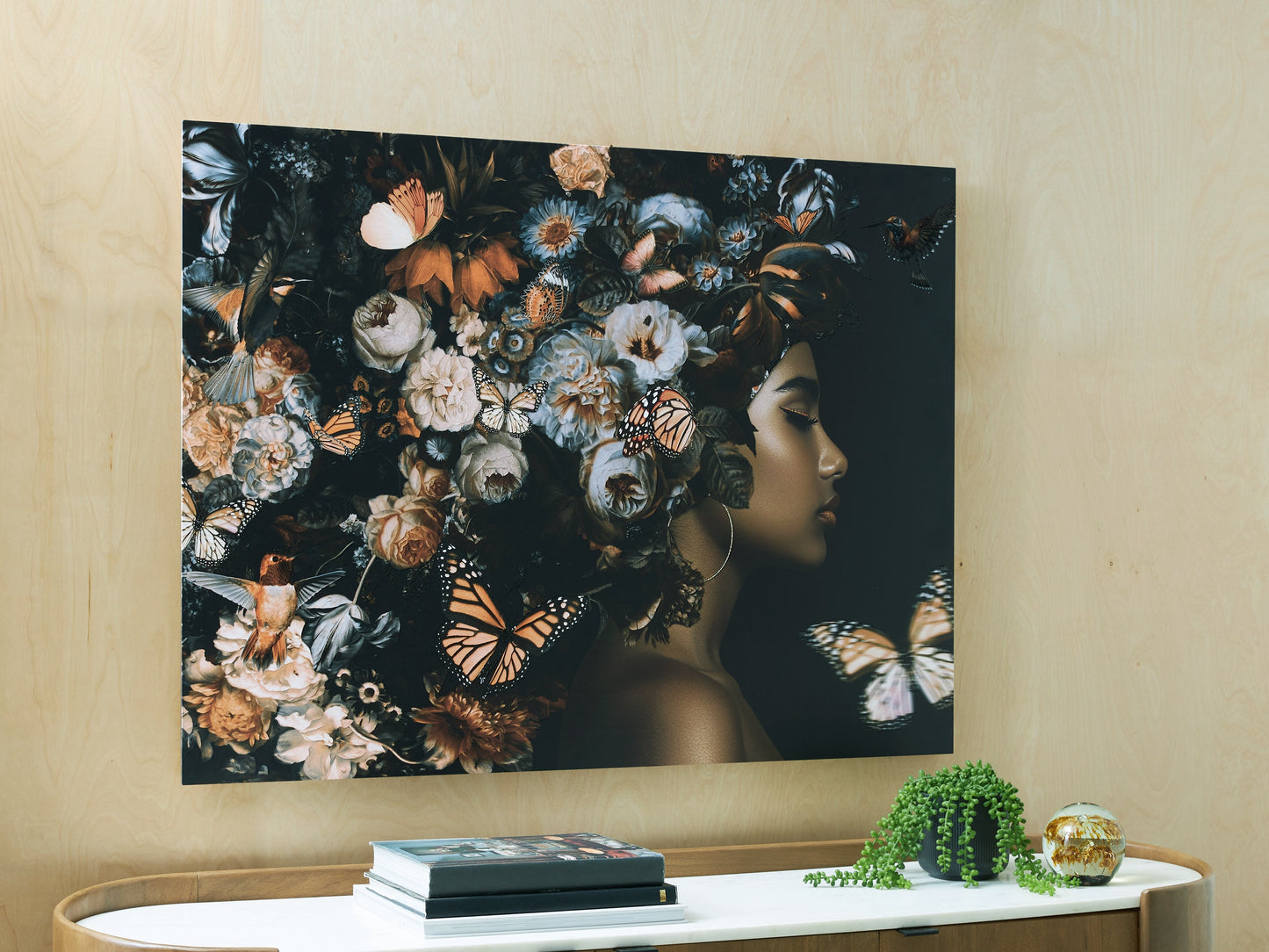 Valfer Orange/Black/White Wall Art- Viva Furn