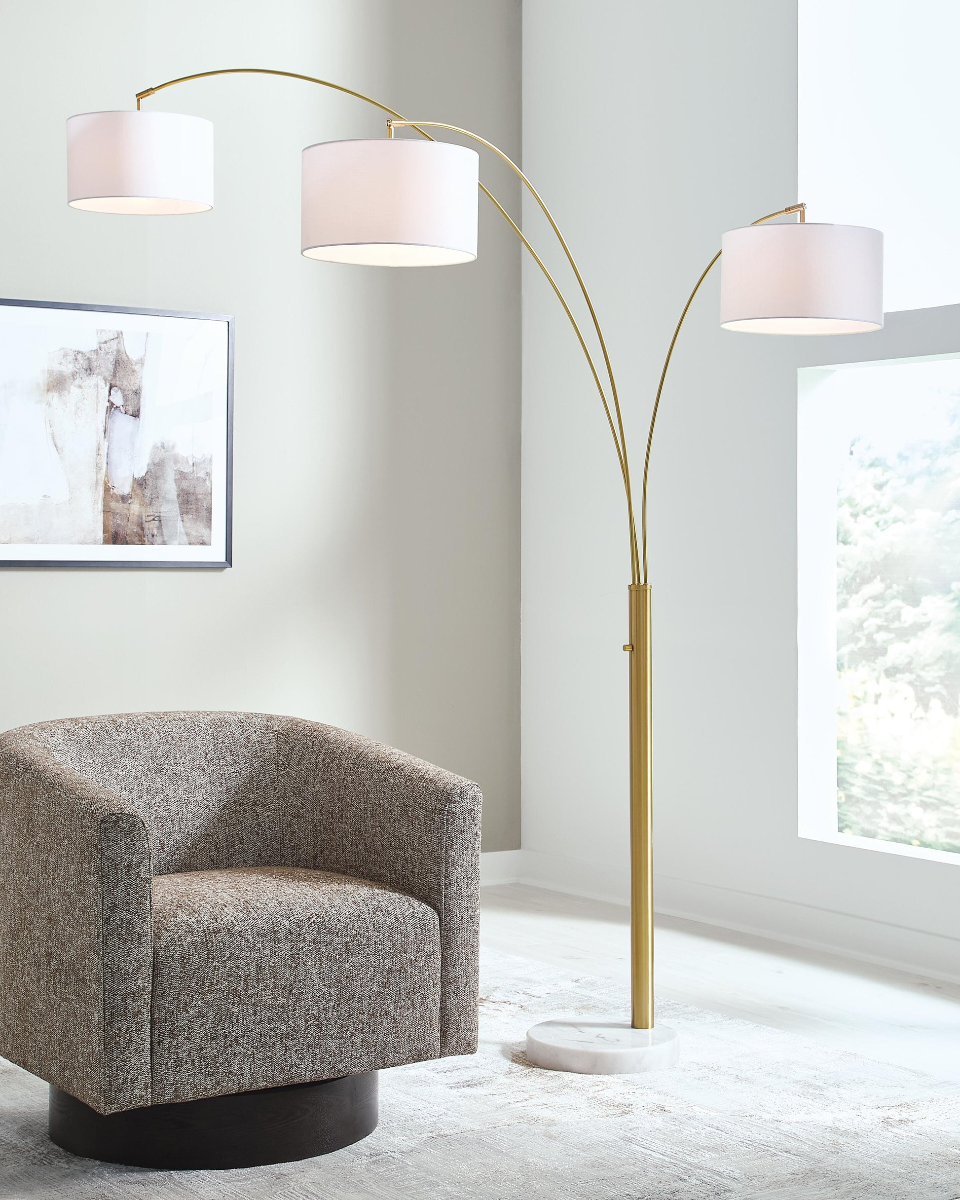 Valo Gold Finish Arc Lamp- Viva Furn