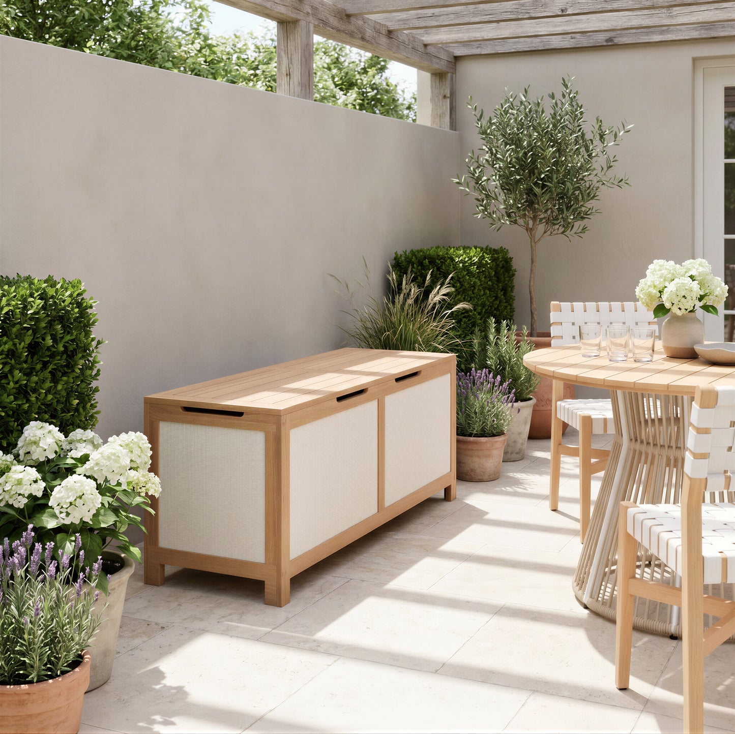Valtan Natural Outdoor Storage Chest - Ornate Home