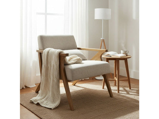 Vance White/Brown Accent Chair - Ornate Home