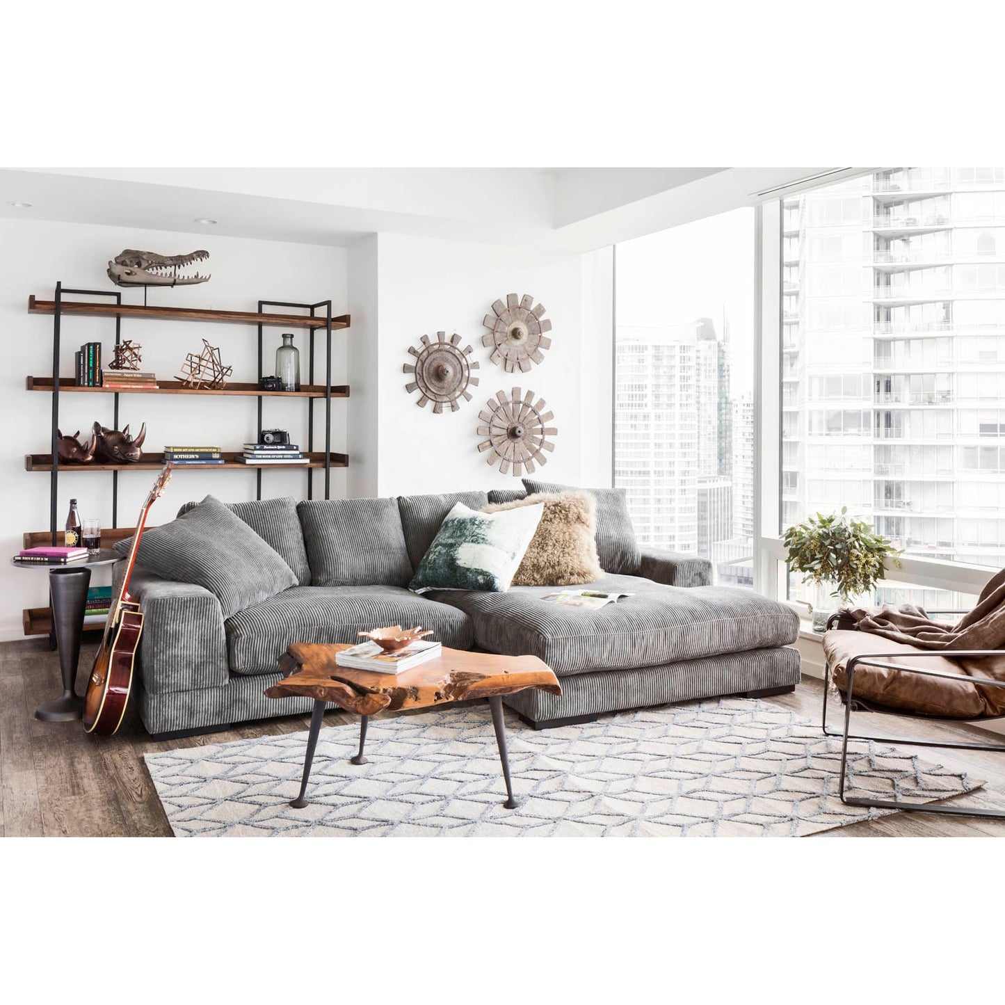Vancouver Light Brown Large Bookshelf - Ornate Home