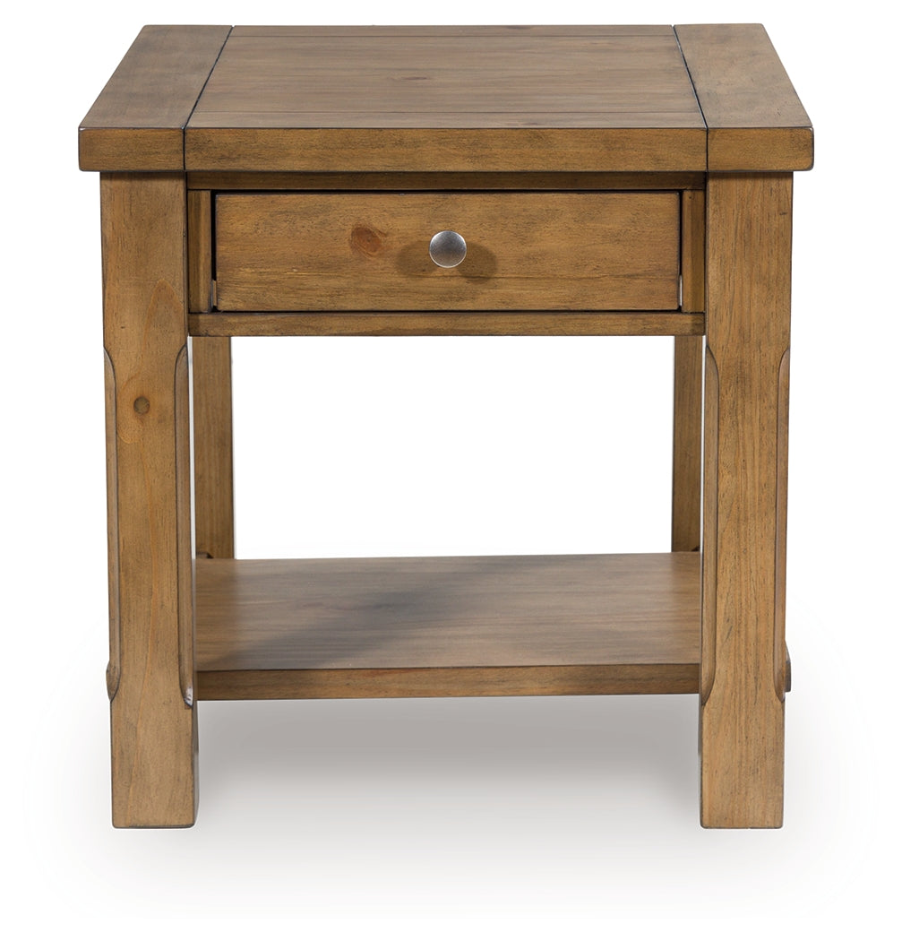 Vandenmore Medium Brown Rectangular End Table- Viva Furn