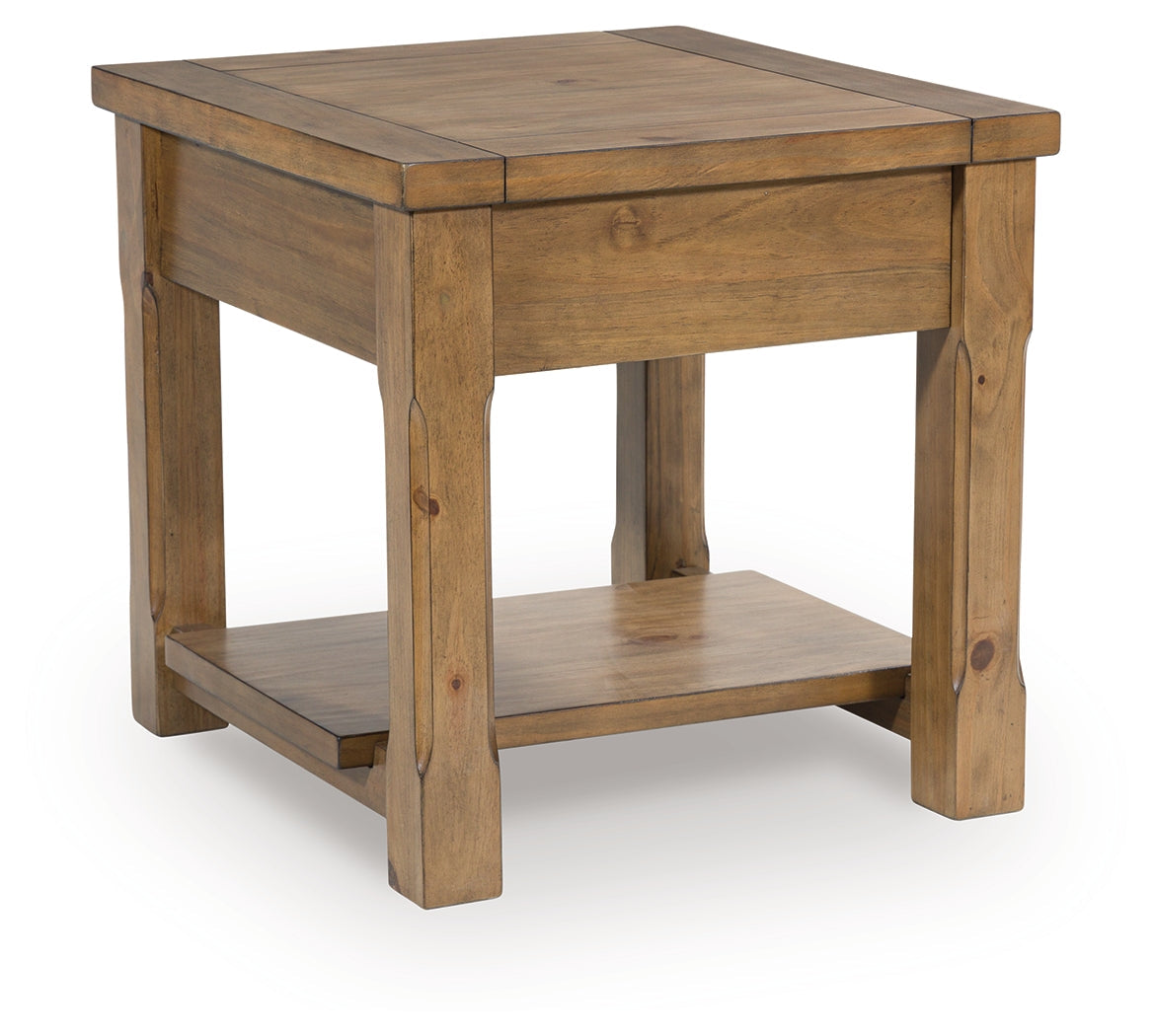 Vandenmore Medium Brown Rectangular End Table- Viva Furn