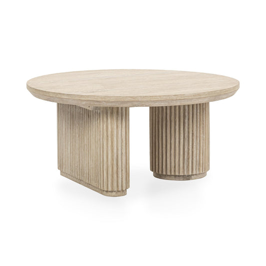 Vander Cream Washed Round Coffee Table - Ornate Home